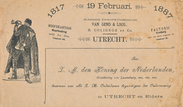 710358 Enveloppe van de Algemeene Expeditie-Onderneming Van Gend & Loos, H. Colignon en Co., Hoofdkantoor Maartensbrug ...